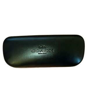 COACH Black Clam Shell Sunglass Case with Coach cleaning cloth